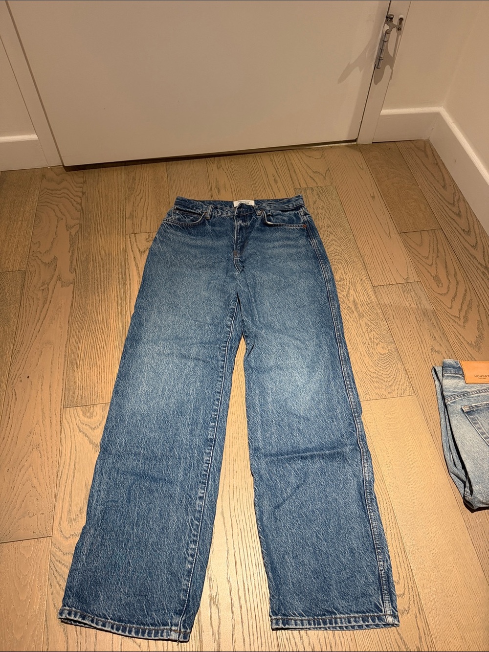 Reformation Wide-Leg Jeans in Medium Blue Denim